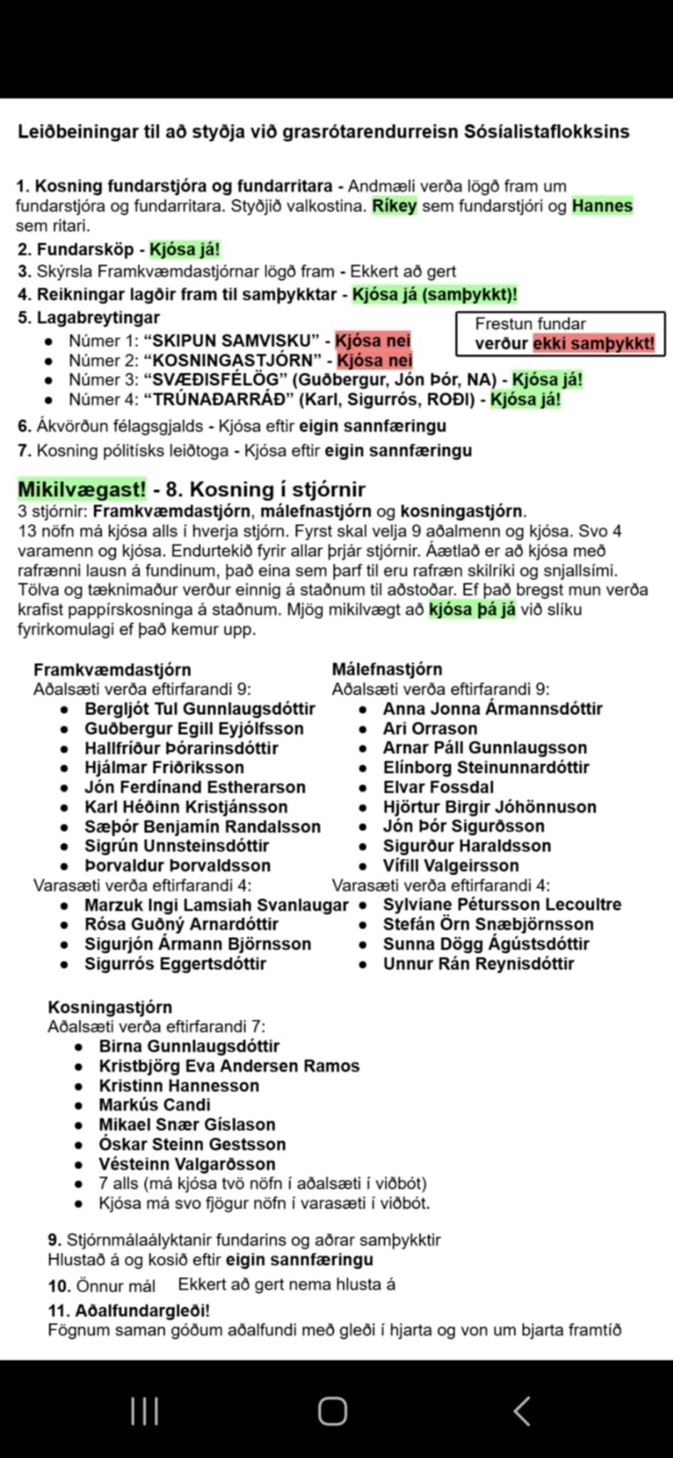Smölun Sósíalistaflokkur Íslands leiðbeiningar