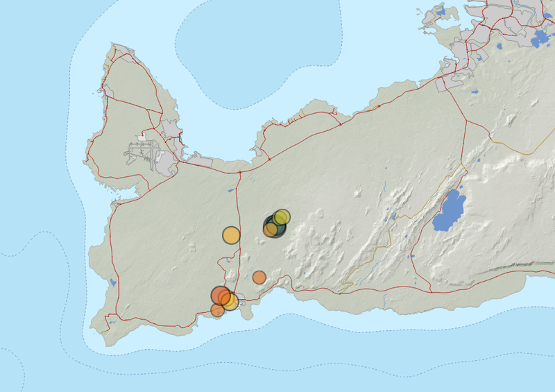 Skjálftar við Grindavík 1. apríl 2025