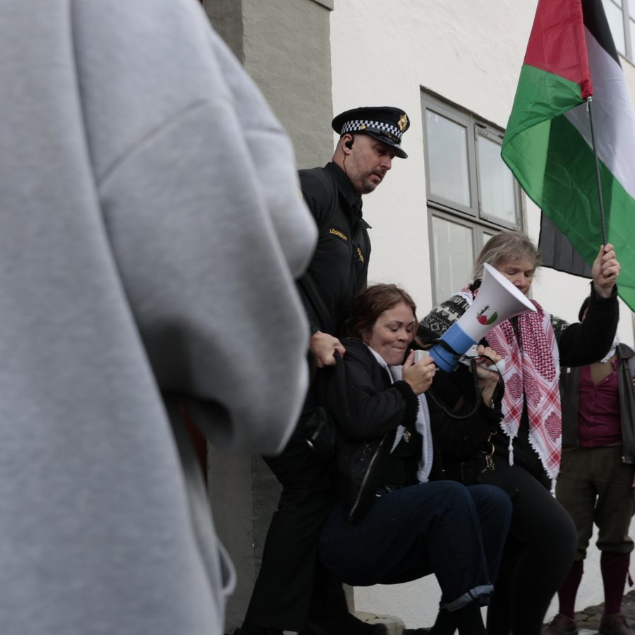 Valdi beitt í mótmælum Ísland-Palestínu