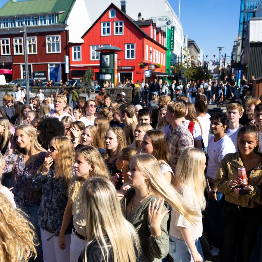 Geggjuð stemmning á Ingólfstorgi í dag
